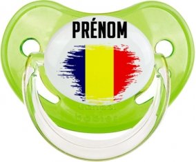 Drapeau effet pinceau Tchad avec prénom Sucete Physiologique Vert classique
