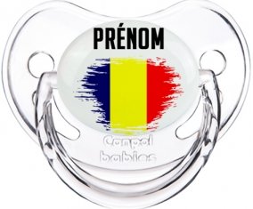 Drapeau effet pinceau Tchad avec prénom Sucete Physiologique Transparent classique