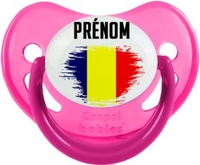 Drapeau effet pinceau Tchad avec prénom Sucete Physiologique Rose phosphorescente