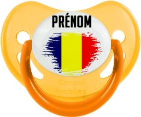 Drapeau effet pinceau Tchad avec prénom Sucete Physiologique Jaune phosphorescente