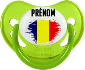 Drapeau effet pinceau Tchad avec prénom Sucete Physiologique Vert phosphorescente