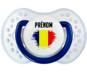 Drapeau effet pinceau Tchad avec prénom Tétine LOVI Dynamic Marine-blanc-bleu classique