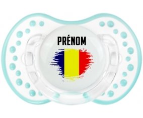 Drapeau effet pinceau Tchad avec prénom Tétine LOVI Dynamic Retro-blanc-lagon classique