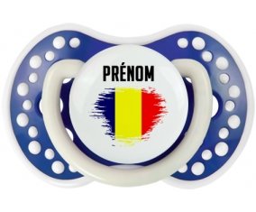 Drapeau effet pinceau Tchad avec prénom Tétine LOVI Dynamic Bleu-marine phosphorescente