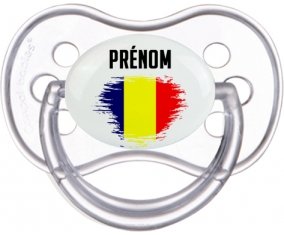 Drapeau effet pinceau Tchad avec prénom Sucette Anatomique Transparente classique