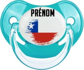 Drapeau effet pinceau Chili avec prénom : Sucette Physiologique personnalisée