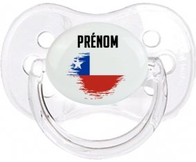 Drapeau effet pinceau Chili avec prénom Sucette Cerise Transparent classique