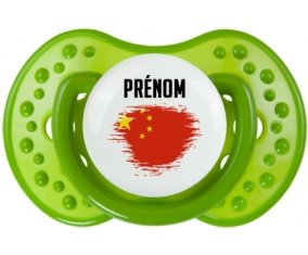 Drapeau effet pinceau Chine avec prénom Sucette LOVI Dynamic Vert classique
