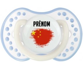 Drapeau effet pinceau Chine avec prénom Sucette LOVI Dynamic Blanc-cyan classique