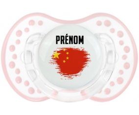 Drapeau effet pinceau Chine avec prénom Sucette LOVI Dynamic Retro-blanc-rose-tendre classique