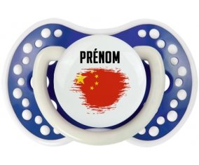 Drapeau effet pinceau Chine avec prénom Sucette LOVI Dynamic Bleu-marine phosphorescente