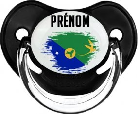 Drapeau effet pinceau L'île de noël avec prénom Tétine Physiologique Noir classique