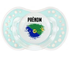 Drapeau effet pinceau L'île de noël avec prénom Sucete LOVI Dynamic Retro-turquoise-lagon classique