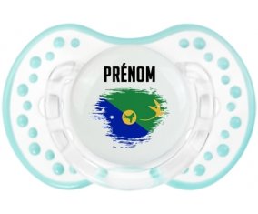 Drapeau effet pinceau L'île de noël avec prénom Sucete LOVI Dynamic Retro-blanc-lagon classique