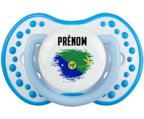 Drapeau effet pinceau L'île de noël avec prénom Sucete LOVI Dynamic Blanc-bleu phosphorescente