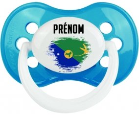 Drapeau effet pinceau L'île de noël avec prénom Sucete Anatomique Cyan classique
