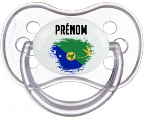 Drapeau effet pinceau L'île de noël avec prénom Sucete Anatomique Transparente classique