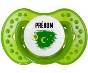 Drapeau effet pinceau Îles Cocos avec prénom Tétine LOVI Dynamic Vert classique