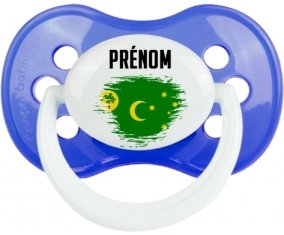 Drapeau effet pinceau Îles Cocos avec prénom : Sucette Anatomique personnalisée