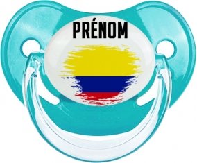 Drapeau effet pinceau Colombie avec prénom : Sucette Physiologique personnalisée