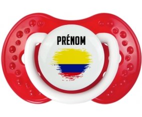 Drapeau effet pinceau Colombie avec prénom Sucette LOVI Dynamic Blanc-rouge classique