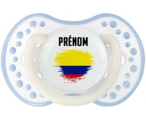 Drapeau effet pinceau Colombie avec prénom Sucette LOVI Dynamic Blanc-cyan classique
