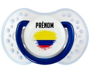 Drapeau effet pinceau Colombie avec prénom Sucette LOVI Dynamic Marine-blanc-bleu classique