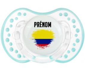 Drapeau effet pinceau Colombie avec prénom Sucette LOVI Dynamic Retro-blanc-lagon classique