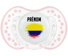 Drapeau effet pinceau Colombie avec prénom Sucette LOVI Dynamic Retro-blanc-rose-tendre classique