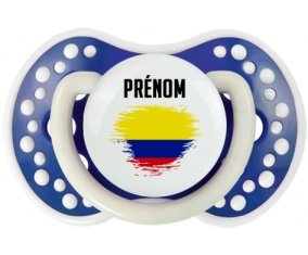 Drapeau effet pinceau Colombie avec prénom Sucette LOVI Dynamic Bleu-marine phosphorescente