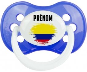 Drapeau effet pinceau Colombie avec prénom Tétine Anatomique Bleu classique
