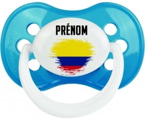 Drapeau effet pinceau Colombie avec prénom Tétine Anatomique Cyan classique
