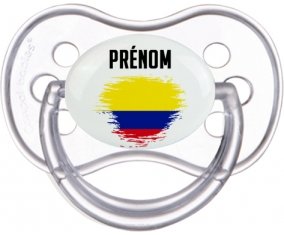 Drapeau effet pinceau Colombie avec prénom Tétine Anatomique Transparente classique