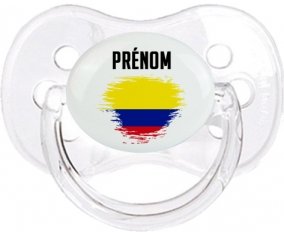 Drapeau effet pinceau Colombie avec prénom Sucette Cerise Transparent classique
