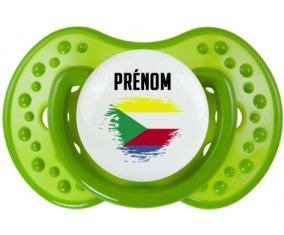 Drapeau effet pinceau Comores avec prénom Sucette LOVI Dynamic Vert classique