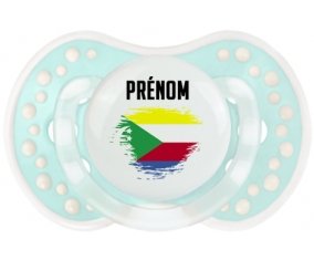 Drapeau effet pinceau Comores avec prénom Sucette LOVI Dynamic Retro-turquoise-lagon classique