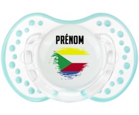 Drapeau effet pinceau Comores avec prénom Sucette LOVI Dynamic Retro-blanc-lagon classique