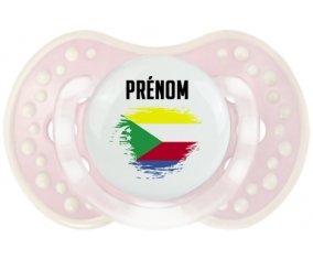 Drapeau effet pinceau Comores avec prénom Sucette LOVI Dynamic Retro-rose-tendre classique