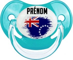 Drapeau effet pinceau les Îles Cook avec prénom : Tétine Physiologique personnalisée