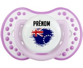 Drapeau effet pinceau les Îles Cook avec prénom Sucete LOVI Dynamic Blanc-mauve classique