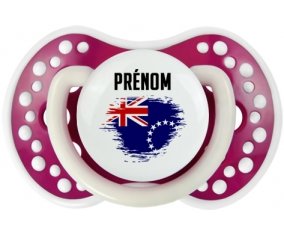 Drapeau effet pinceau les Îles Cook avec prénom Sucete LOVI Dynamic Fuchsia phosphorescente