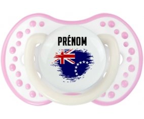Drapeau effet pinceau les Îles Cook avec prénom Sucete LOVI Dynamic Blanc-rose phosphorescente