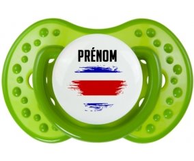 Drapeau effet pinceau Costa Rica avec prénom : Tétine LOVI Dynamic personnalisée