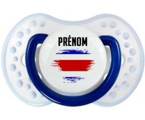 Drapeau effet pinceau Costa Rica avec prénom Tétine LOVI Dynamic Marine-blanc-bleu classique