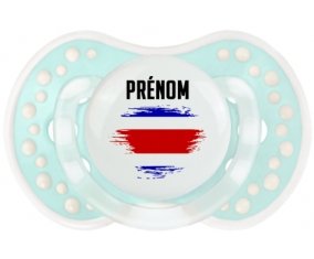 Drapeau effet pinceau Costa Rica avec prénom Tétine LOVI Dynamic Retro-turquoise-lagon classique
