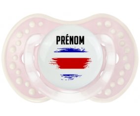 Drapeau effet pinceau Costa Rica avec prénom Tétine LOVI Dynamic Retro-rose-tendre classique
