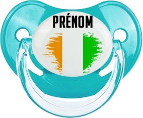 Drapeau effet pinceau Côte d'Ivoire avec prénom : Sucette Physiologique personnalisée