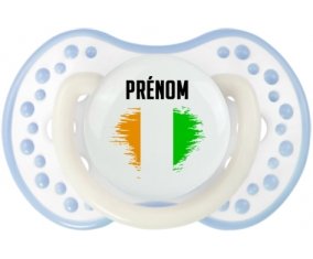 Drapeau effet pinceau Côte d'Ivoire avec prénom Sucette LOVI Dynamic Blanc-cyan classique
