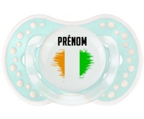 Drapeau effet pinceau Côte d'Ivoire avec prénom Sucette LOVI Dynamic Retro-turquoise-lagon classique