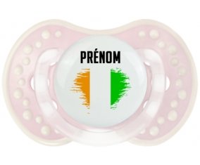 Drapeau effet pinceau Côte d'Ivoire avec prénom Sucette LOVI Dynamic Retro-rose-tendre classique